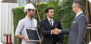 Top solar provider shaking hands with a client