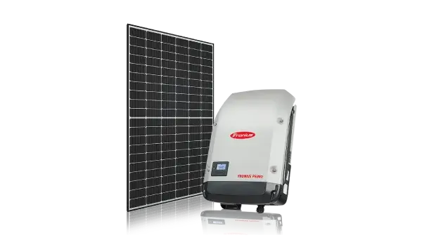 Solar panel and Fronius solar inverter for energy conversion