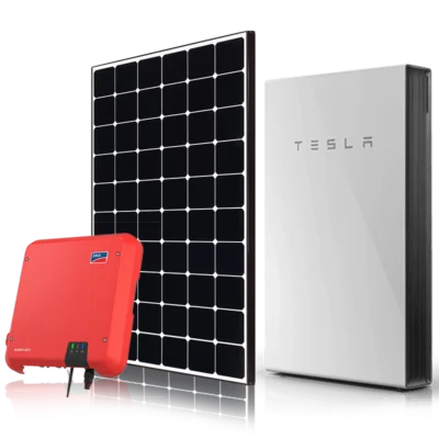 Solar Power System with Inverter  Solar Panel and Tesla Powerwall Battery