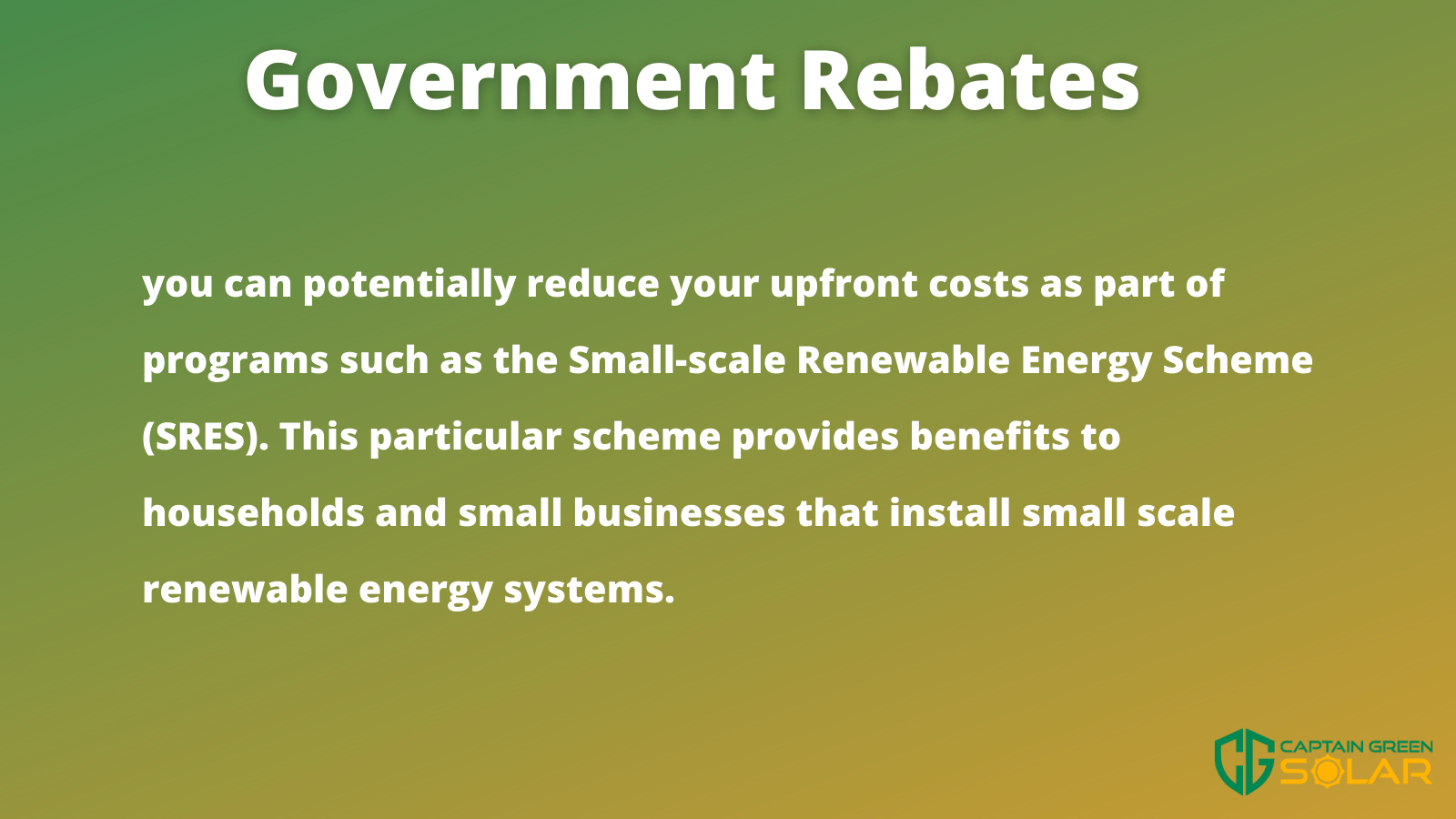 Solar government rebates