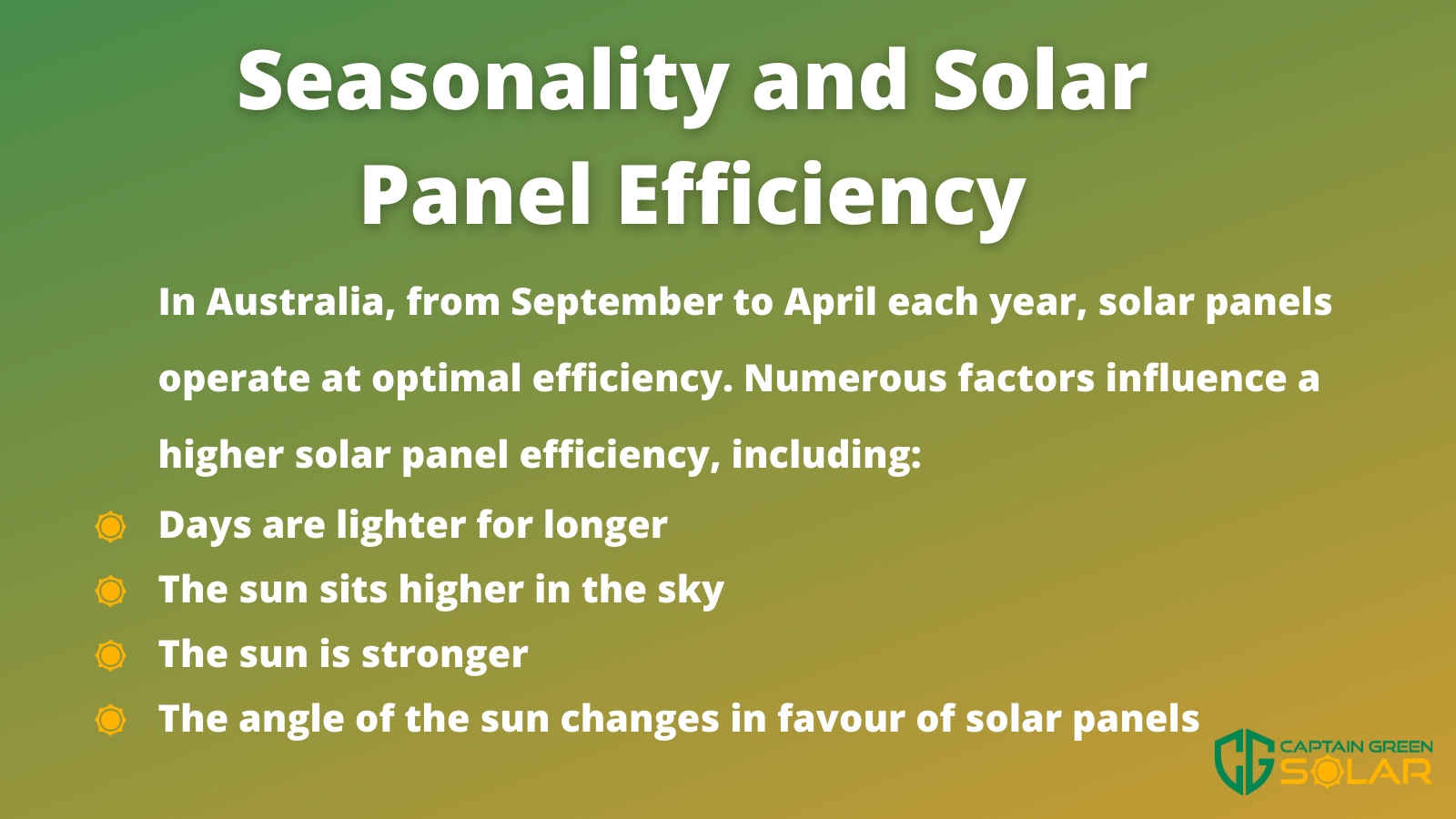 seasonality and solar panel efficiency