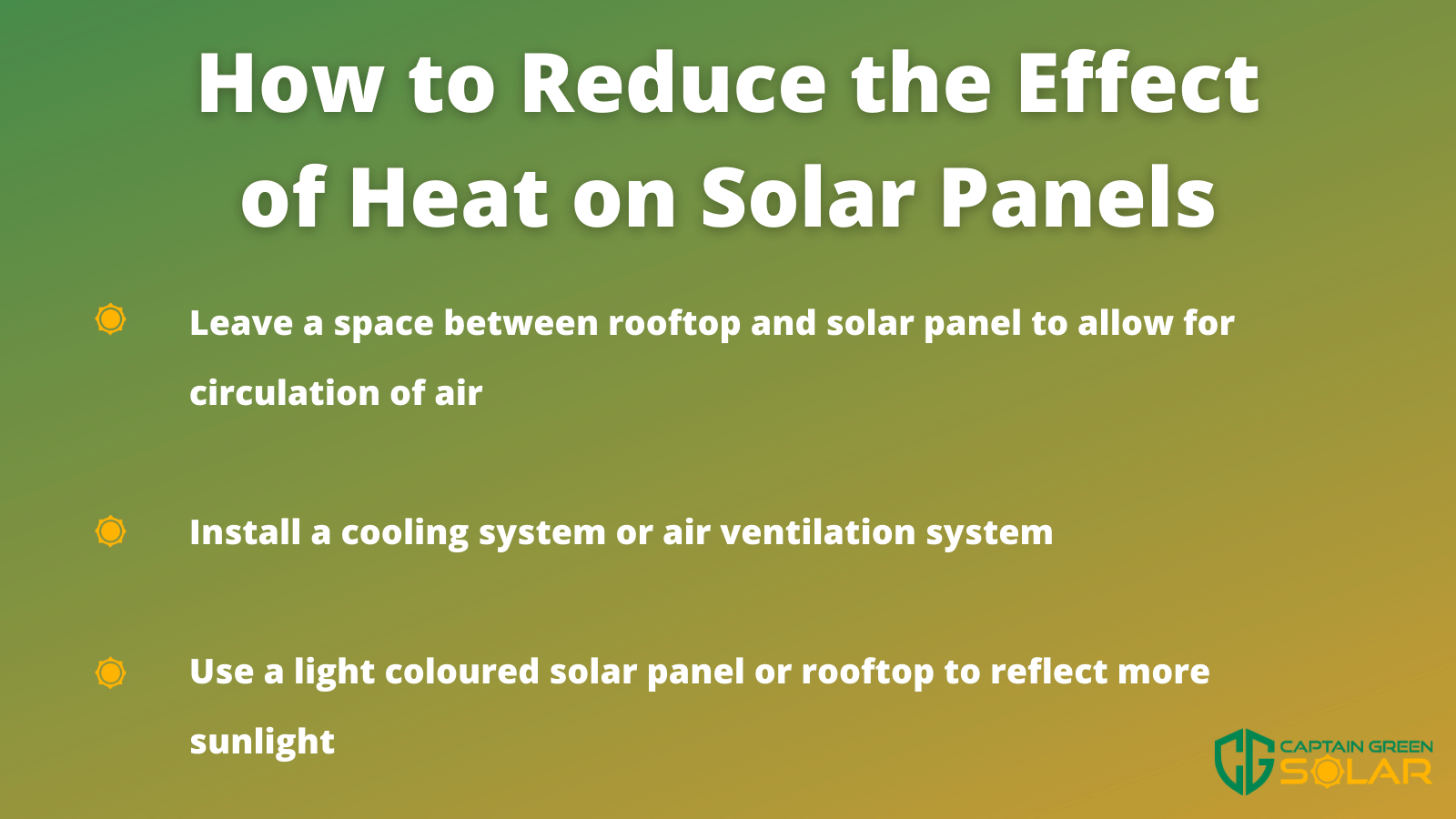 ways to reduce impacts of heat on solar