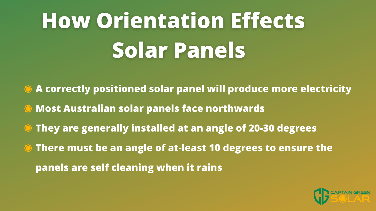 how orientation effects solar panels