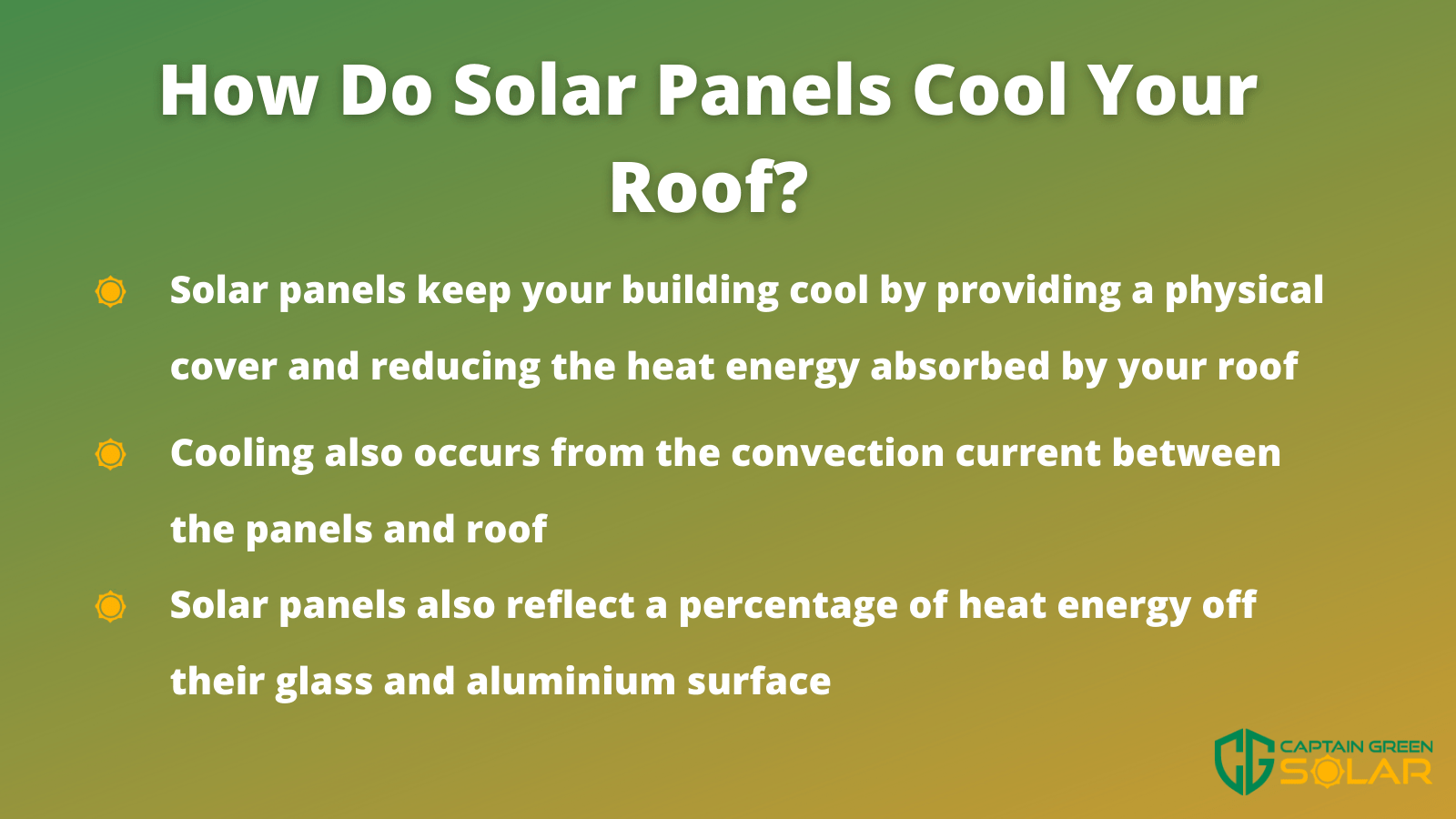 do solar panels keep the roof cool