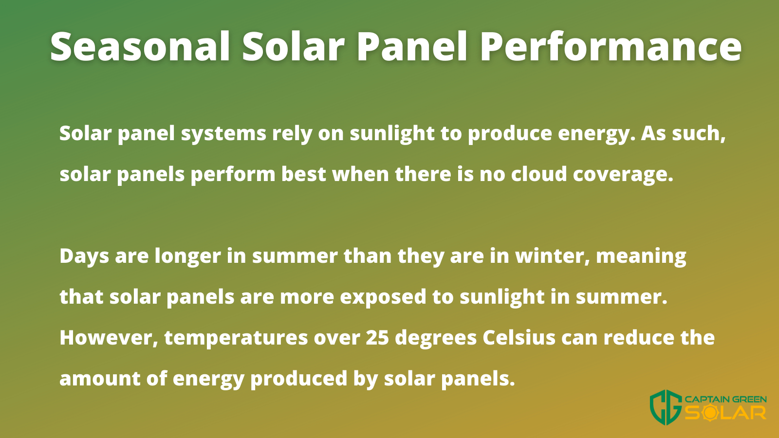 seasonal solar panel performance