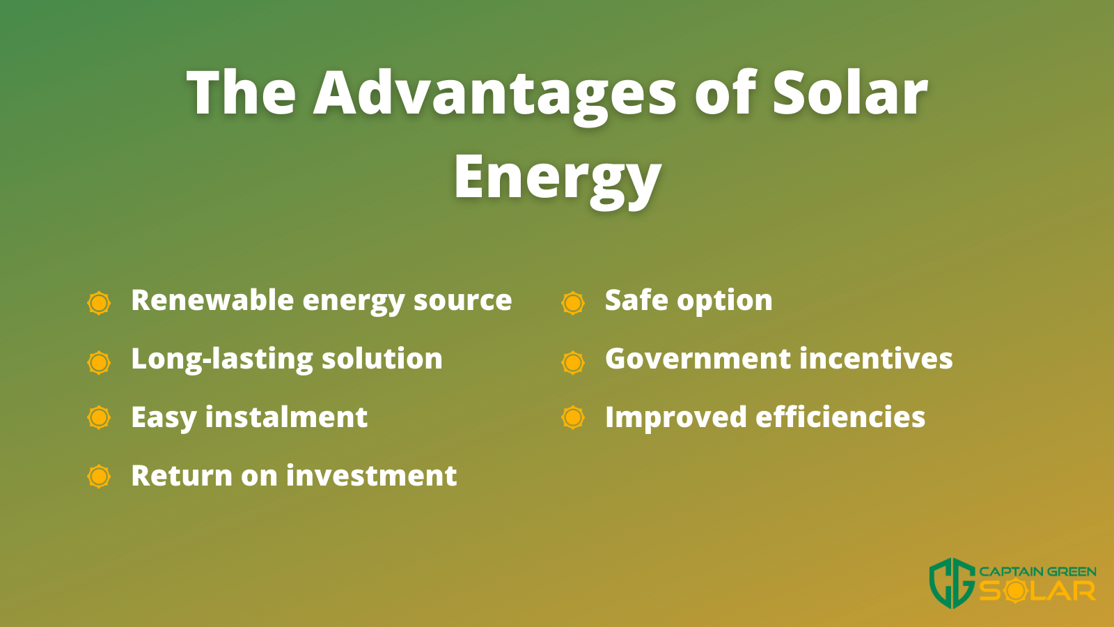 the advantages of solar energy